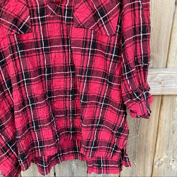 Free People Intimately top plaid new red black S Buffalo Plaid - Picture 4 of 9